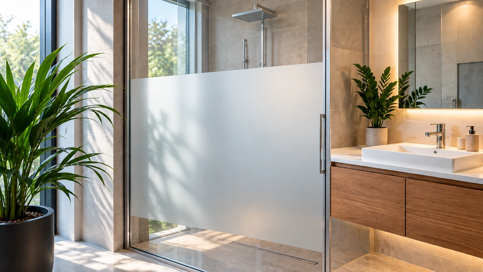 Glasdekorfolie im privaten Sanitärbereich