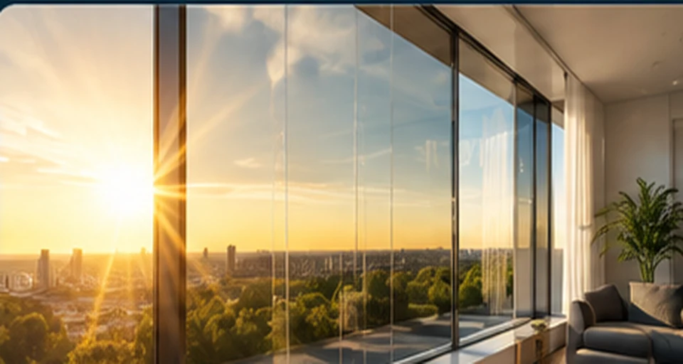 Sonnenschutzfolie an einem Gebäude